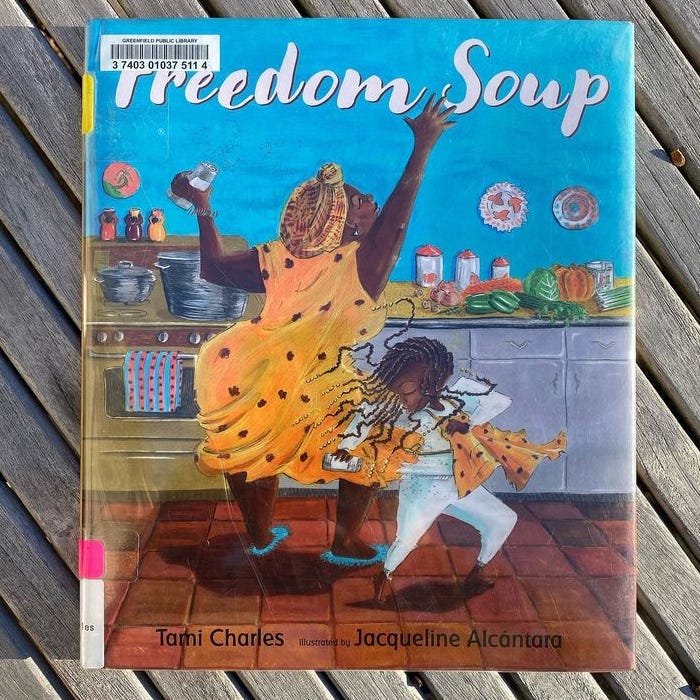 This book sits on a sunny porch table.